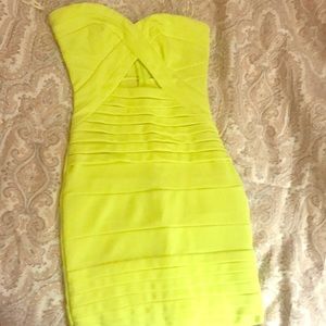 COPY - Fluorescent yellow/Neon cutout bodycon dre…